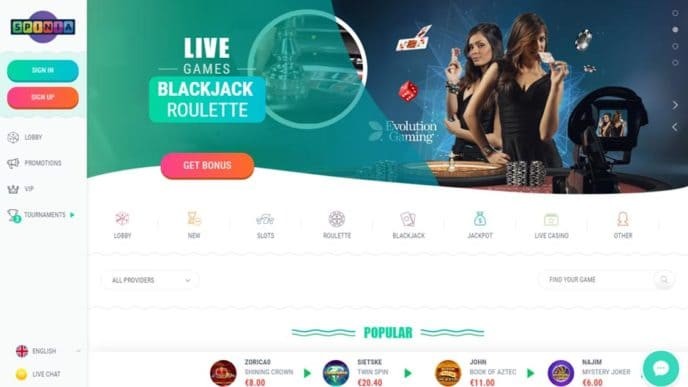 Spinia Casino Review and Ratings