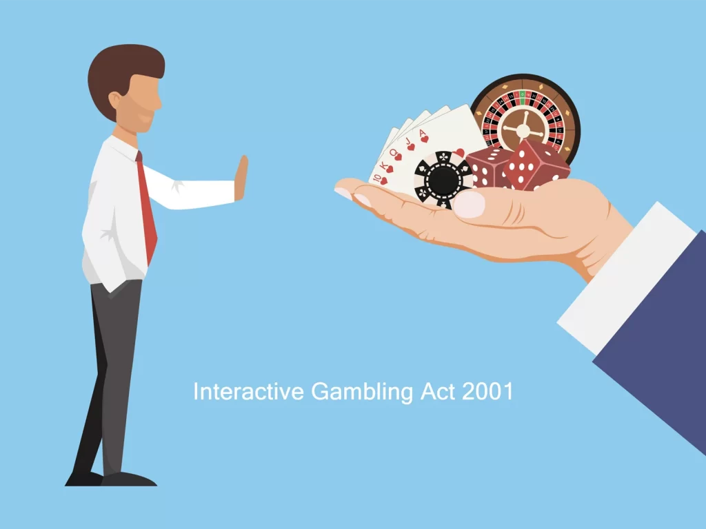 illustration of an outstretched hand with the attributes of a casino and the figure of a man who refused to play.