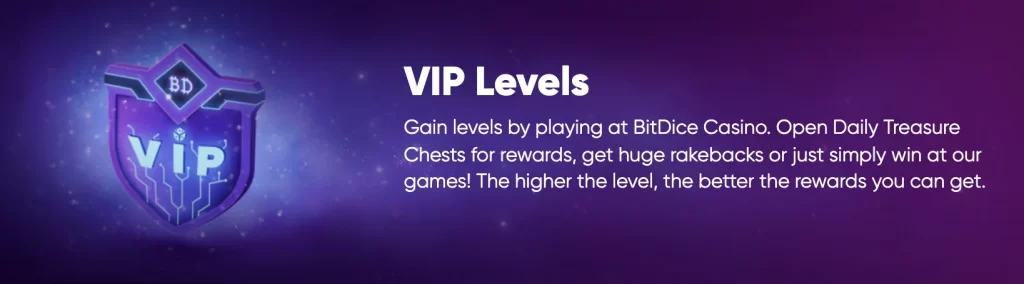 Bit Dice Online Casino VIP Level system