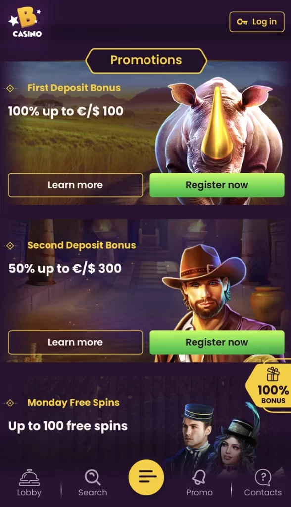 Bizzo Mobile Casino Promotions Page