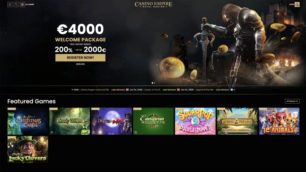 Online Casino Empire Review & Ratings by Casinova.org site