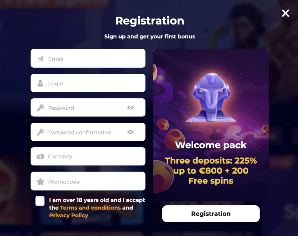 Cosmicslot Casino Registration