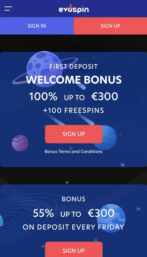 Welcome Bonus Mobile Version