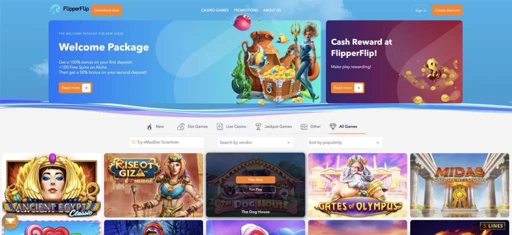FlipperFlip Online Casino Features