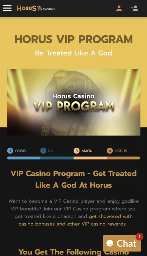Mobile Version Vip Program Page