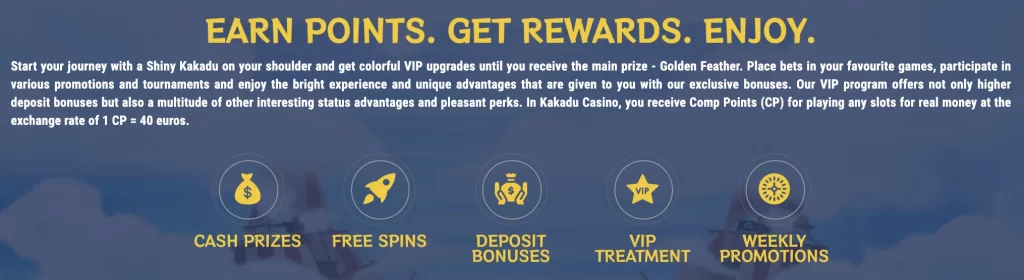 Kakadu Casino Loyalty Program, Earn Poins^ Get Rewards, Enjoy