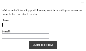 Spinia Casino support service
