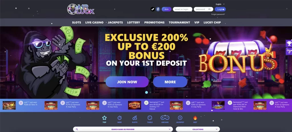 MrLuck Online Casino Features