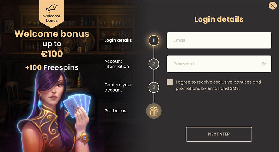 Erstellen eines Kontos bei National Online Casino