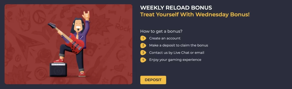 Weekly Reload Bonus - Treat Yourself With Wednesday Bonus
