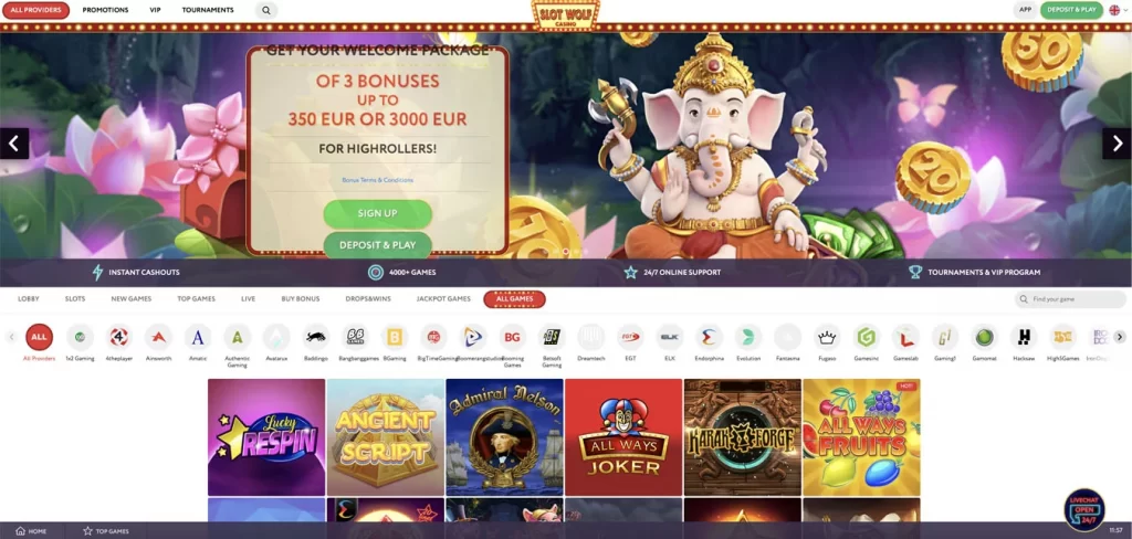 Slot Wolf Casino Features