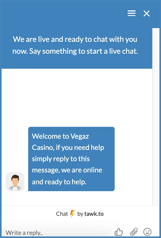 VegazCasino Live Chat