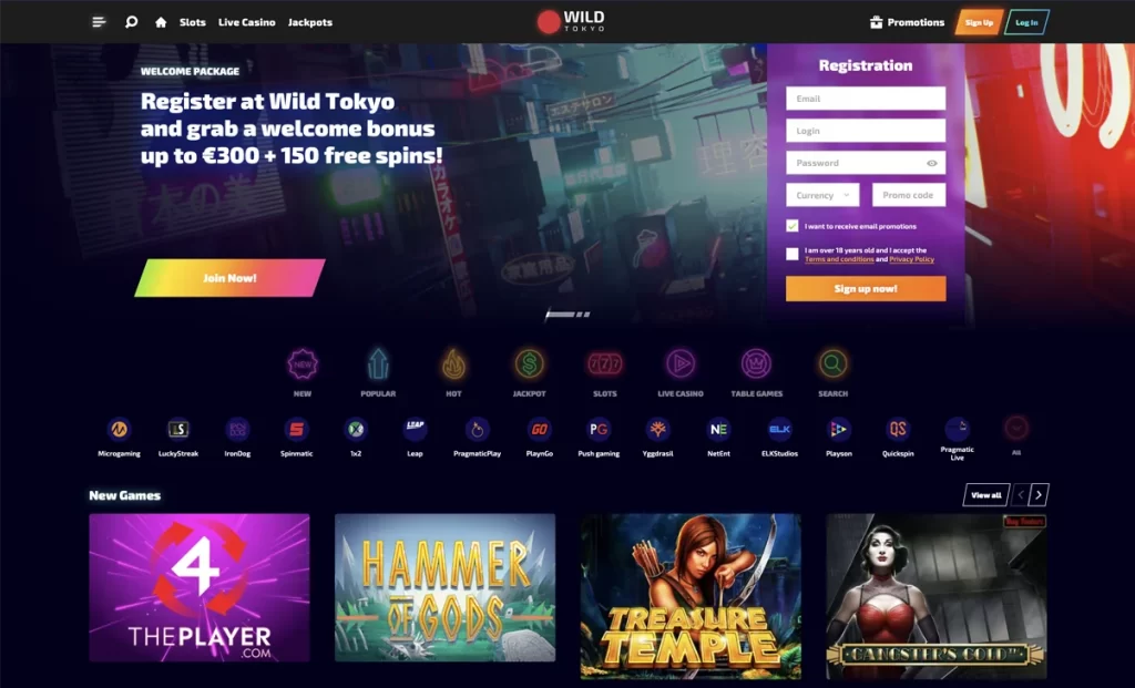 Wild Tokyo Online Casino Features and Design