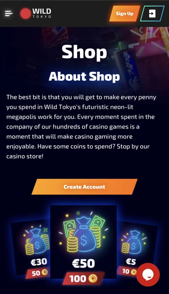 Wild Tokyo Online Casino Shop