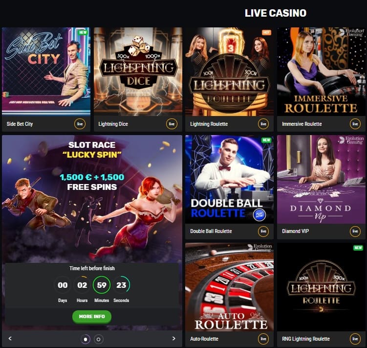 live casino bet amo