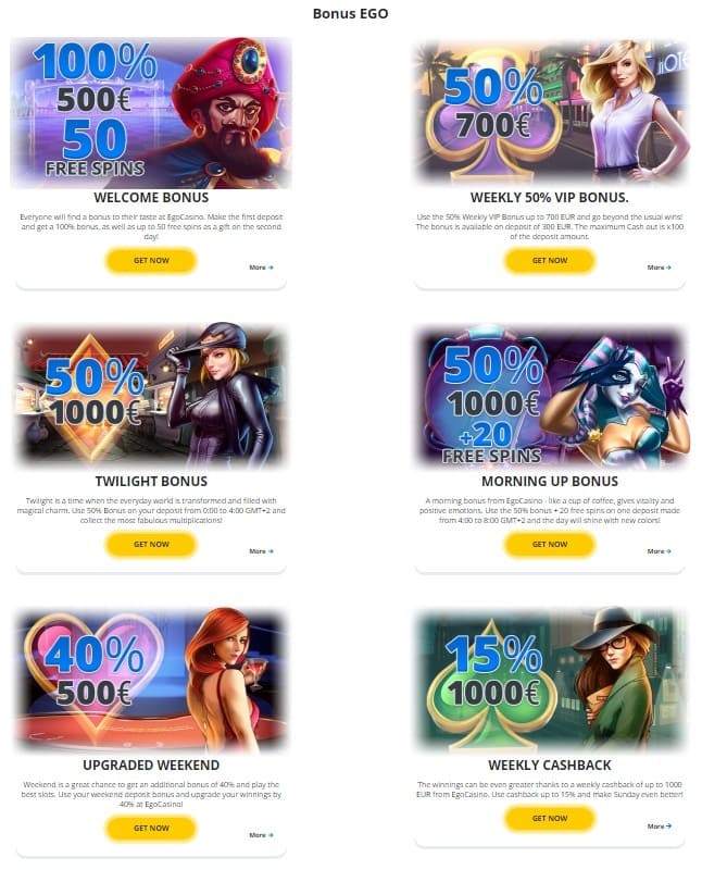 Ego casino bonuses