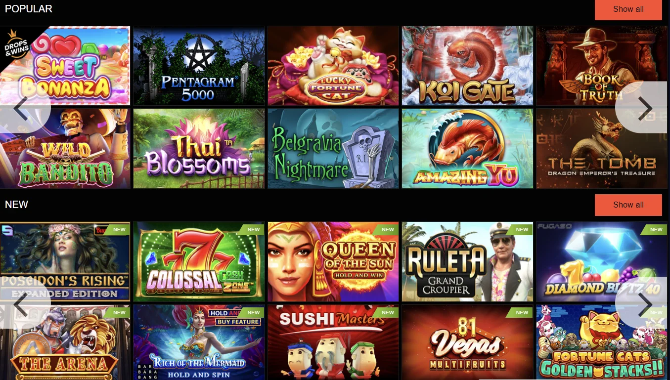 Games and Providers at Paripesa Casino
