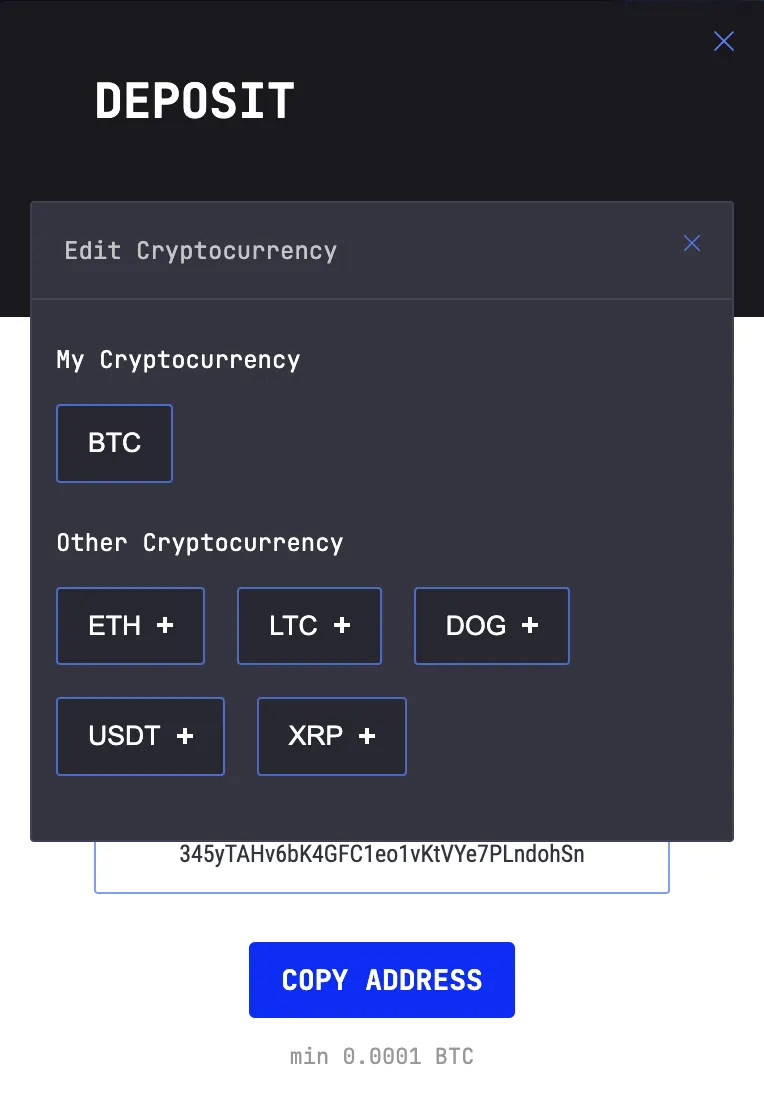 Deposit and Withdrawal at LTC Casino