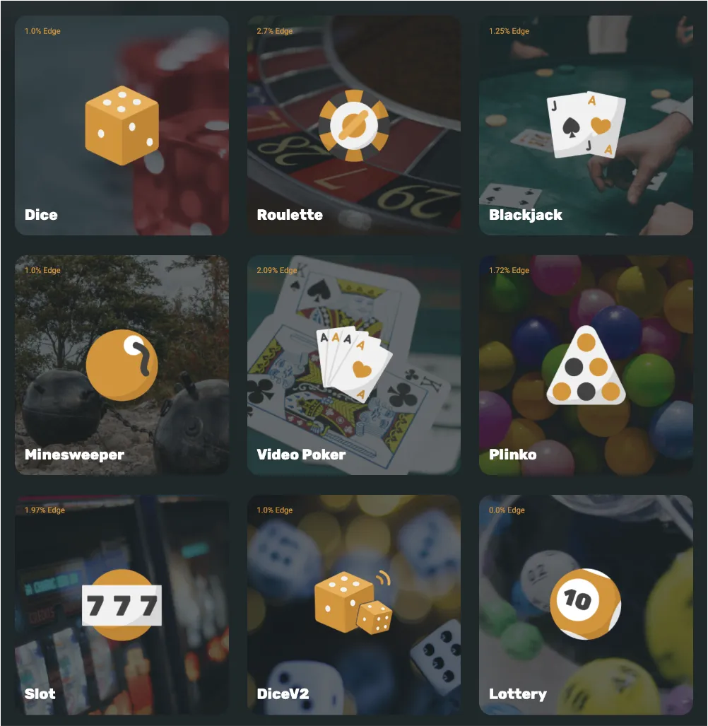 The Variety of Games at CryptoGames