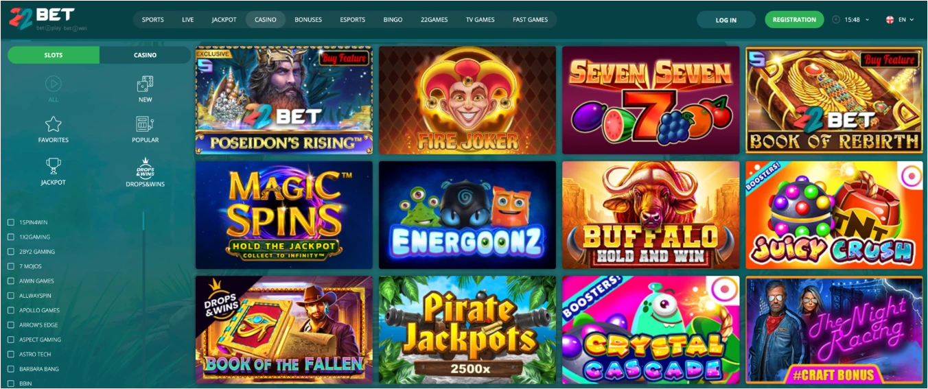 22Bet Casino Games