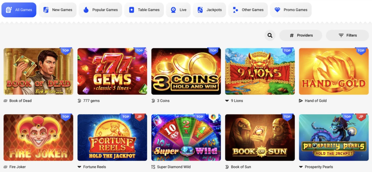 Slottica Casino Games Assortment