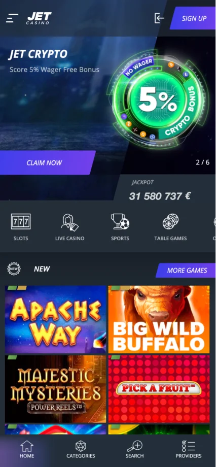 Jet Casino Mobile Version