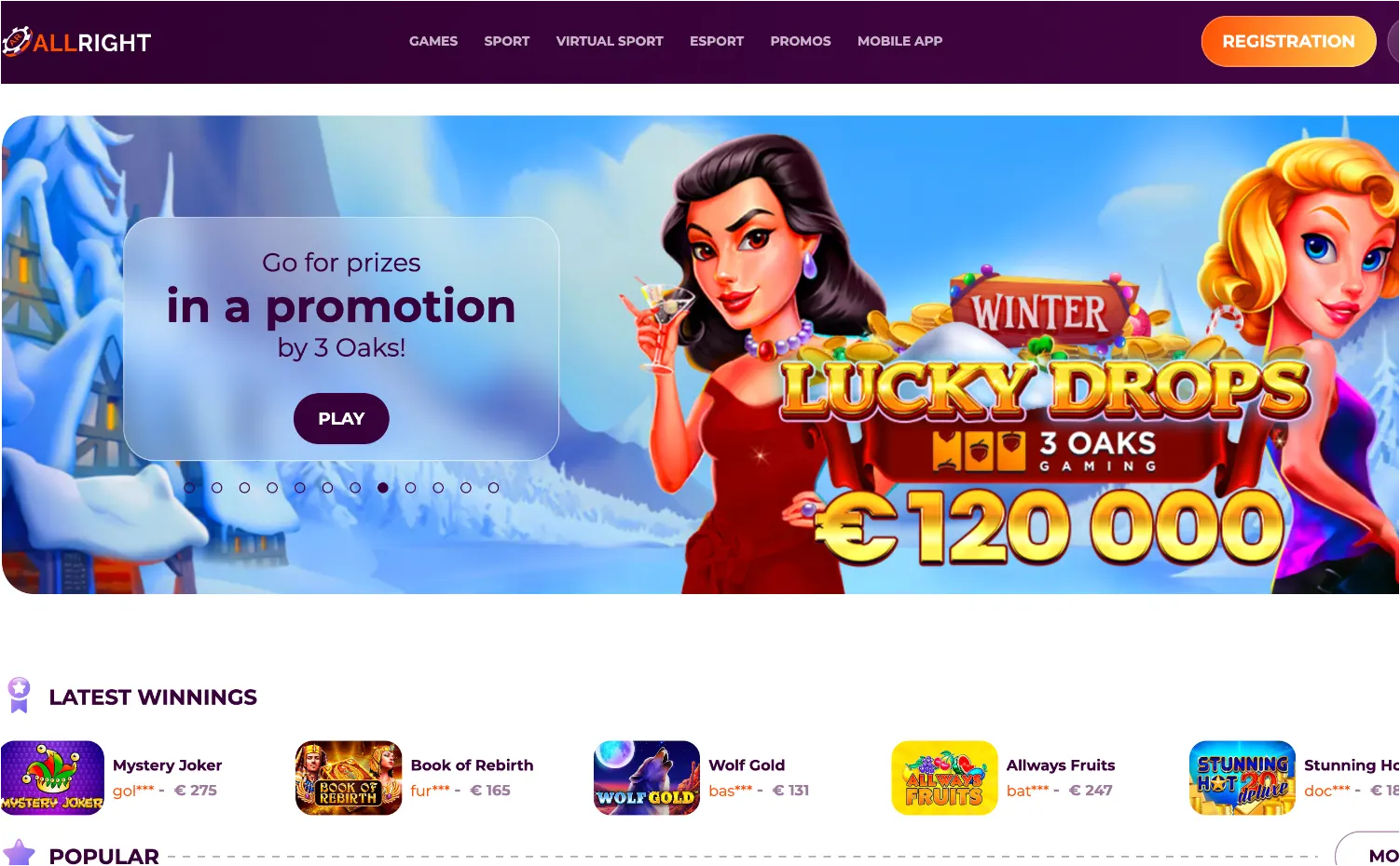 Allright Online Casino - TOP 6