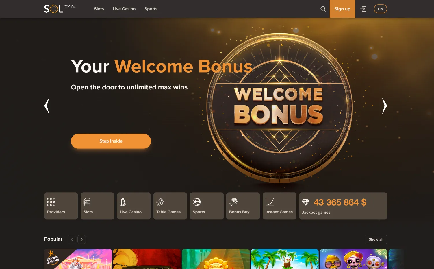 Sol Casino - Top Gambling Site 4