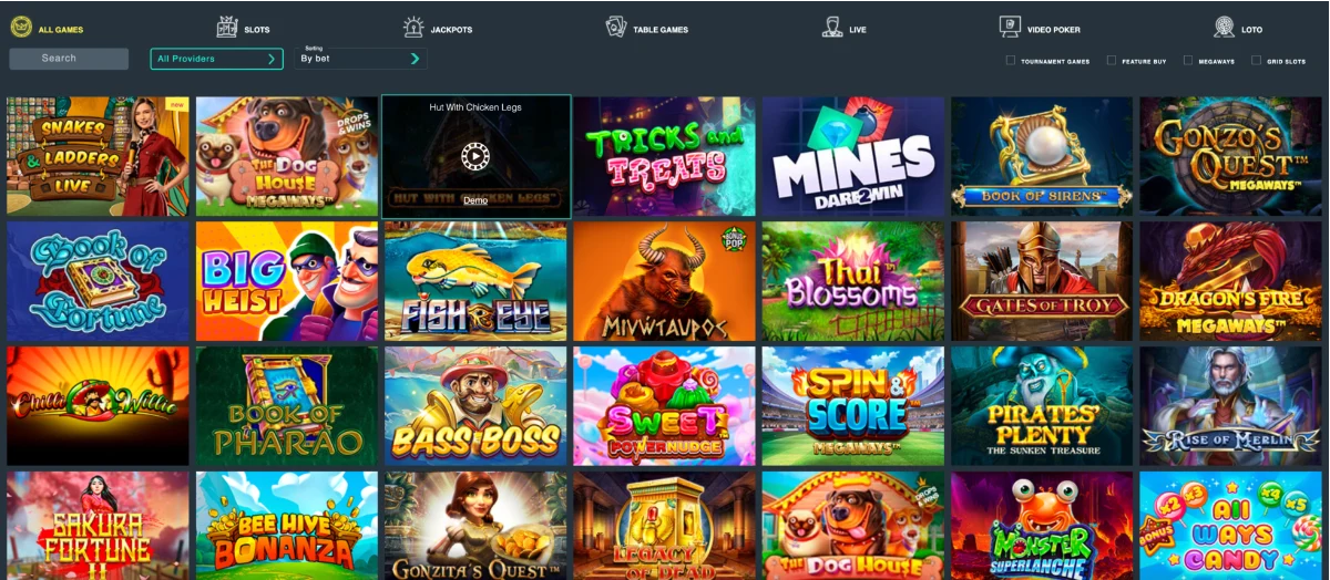 Jozz Casino Games and Providers