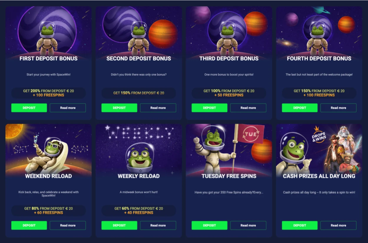 Bonus Offers at SpaceWin Casino