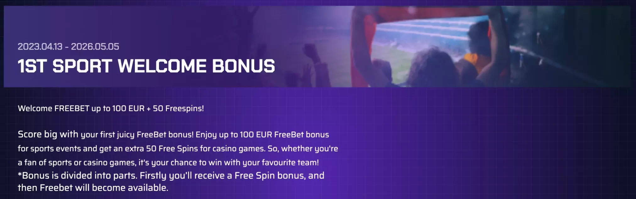 Justbit Sports Welcome Bonus