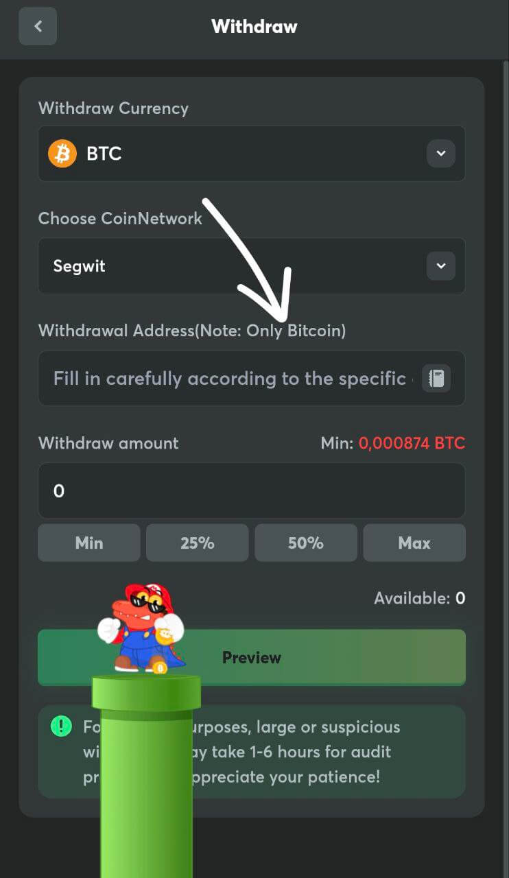 bc-bitcoin-enter address