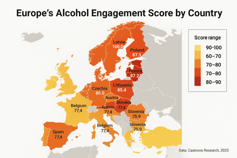 European Alcohol Engagement Score Map